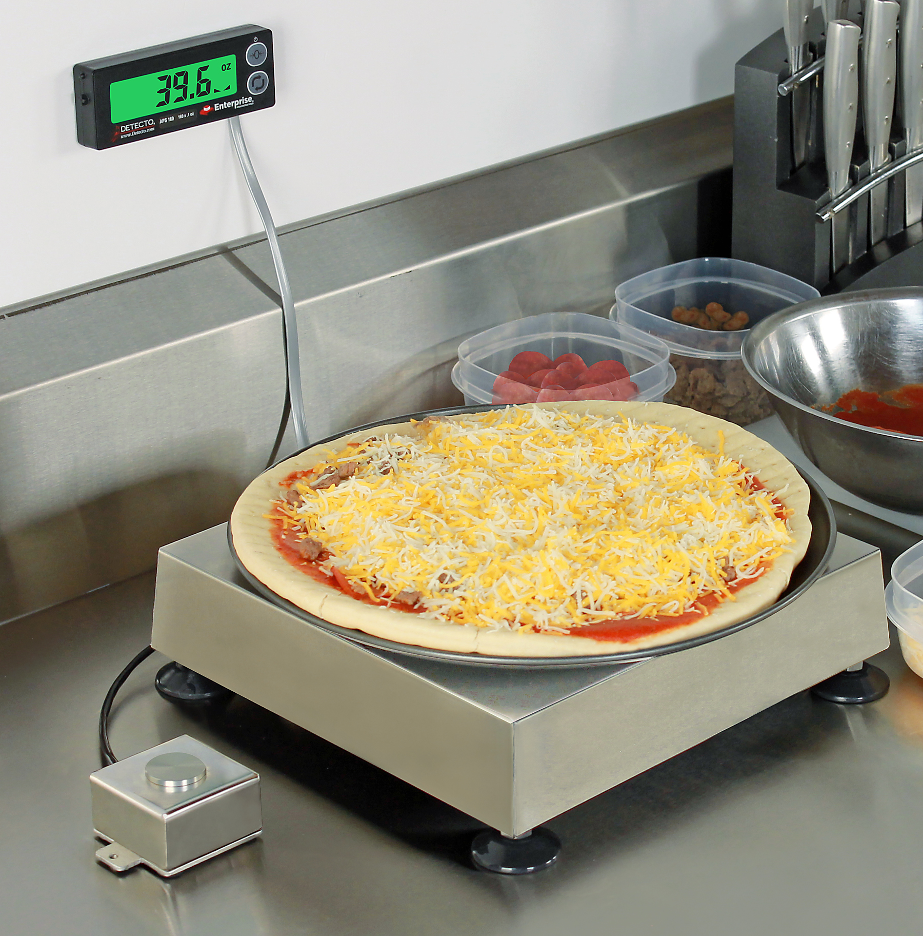 New Piezo Tare Button for Enterprise® Portion Control Scales Pizza Today