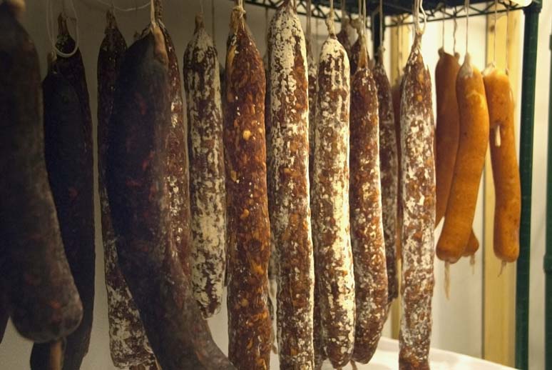 curing room, salumi, Ancora Pizzeria, New Orleans