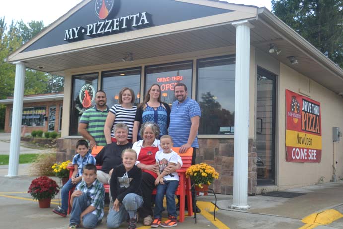 Right: (bottom row) Landon Rivera and Tarryn Rybak; (middle row) Brennan Rivera, owners Bob Rybak and Sharon Rybak and Jackson Rybak; (back row) Julio Rivera, Sarah Rybak, Angie Stuchel and Paul Rybak