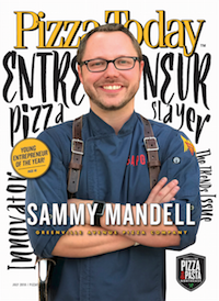 Pizza Today, magazine Cover, sammy mandell, young entrepreneur of the year, july 2018